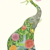 Greeting Cards|Watercolor Elephant with Flowers Greeting Card