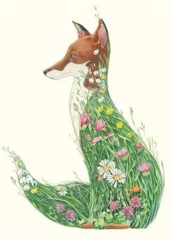 Greeting Cards|Watercolor Fox in a Meadow Greeting Card