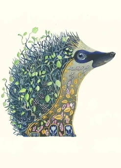 Greeting Cards|Watercolor Hedgehog at Night Greeting Card