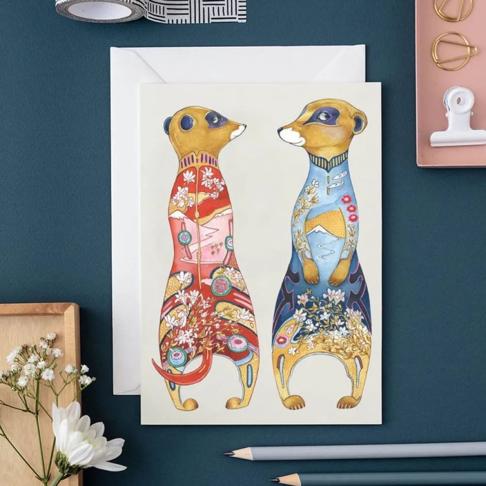Greeting Cards|Watercolor Meerkats Greeting Card
