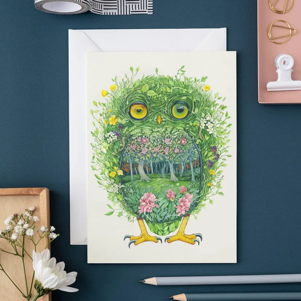 Greeting Cards|Watercolor Owl from the Wild Wood Greeting Card