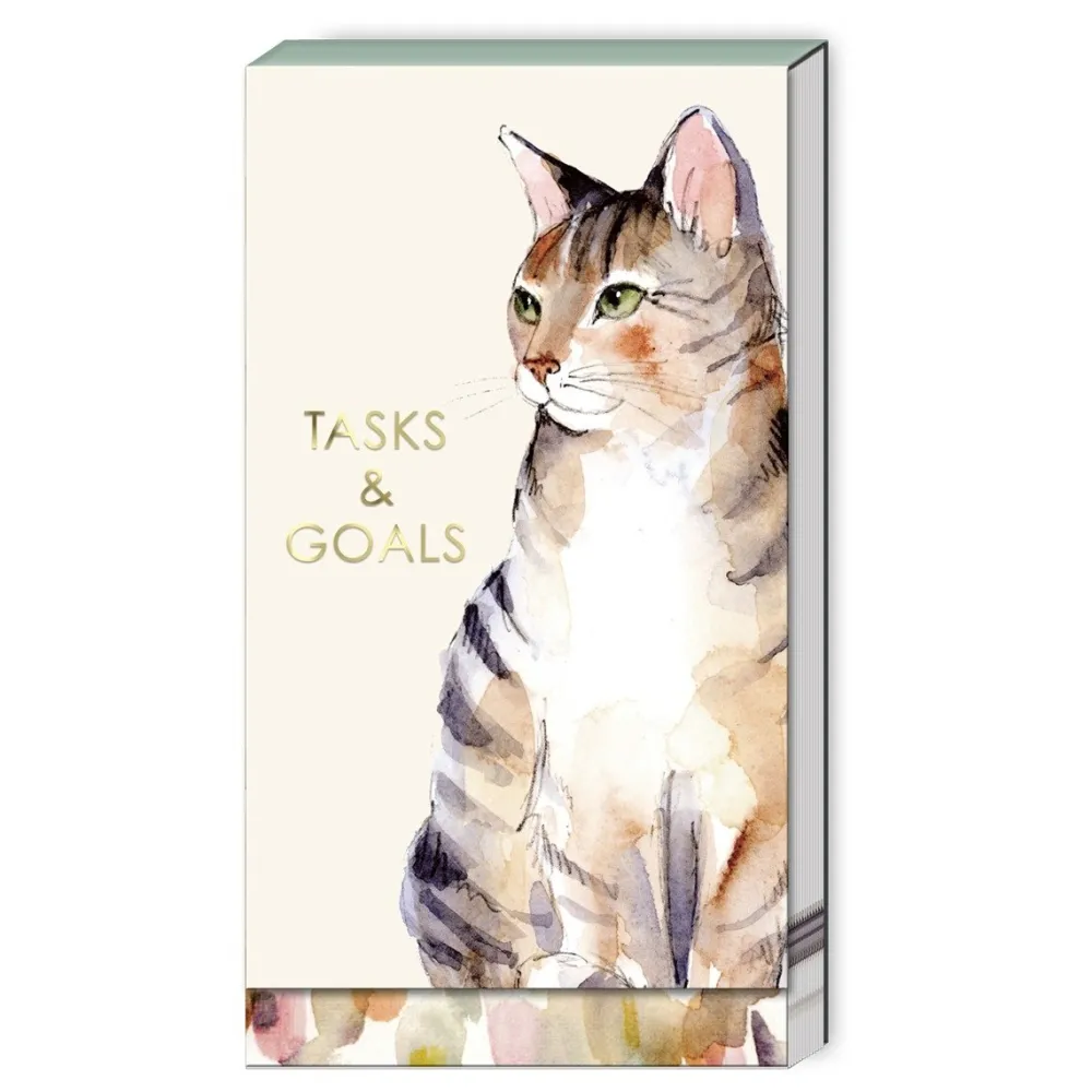 Journals & Other Stationery|Watercolor Pets Tabby Cat Tall Notepad