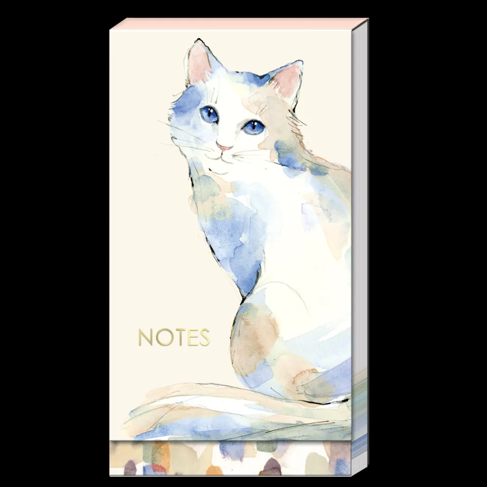 Journals & Other Stationery|Watercolor Pets White Cat Tall Notepad