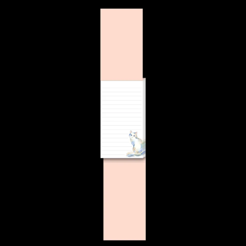 Journals & Other Stationery|Watercolor Pets White Cat Tall Notepad