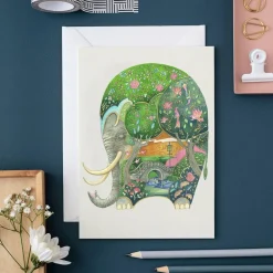 Greeting Cards|Watercolor Sleeping Elephant Greeting Card