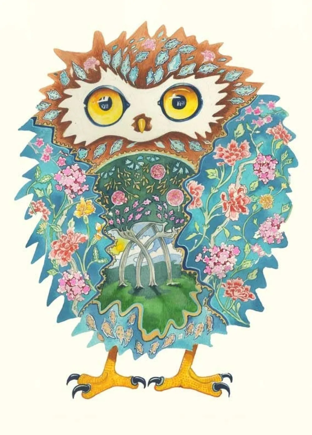 Greeting Cards|Watercolor Tawny Owl Greeting Card