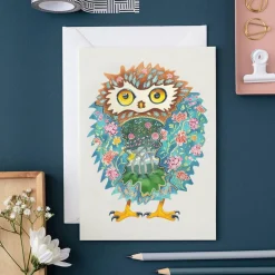Greeting Cards|Watercolor Tawny Owl Greeting Card