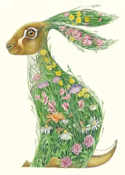 Greeting Cards|Watercolour Hare in a Meadow Greeting Card