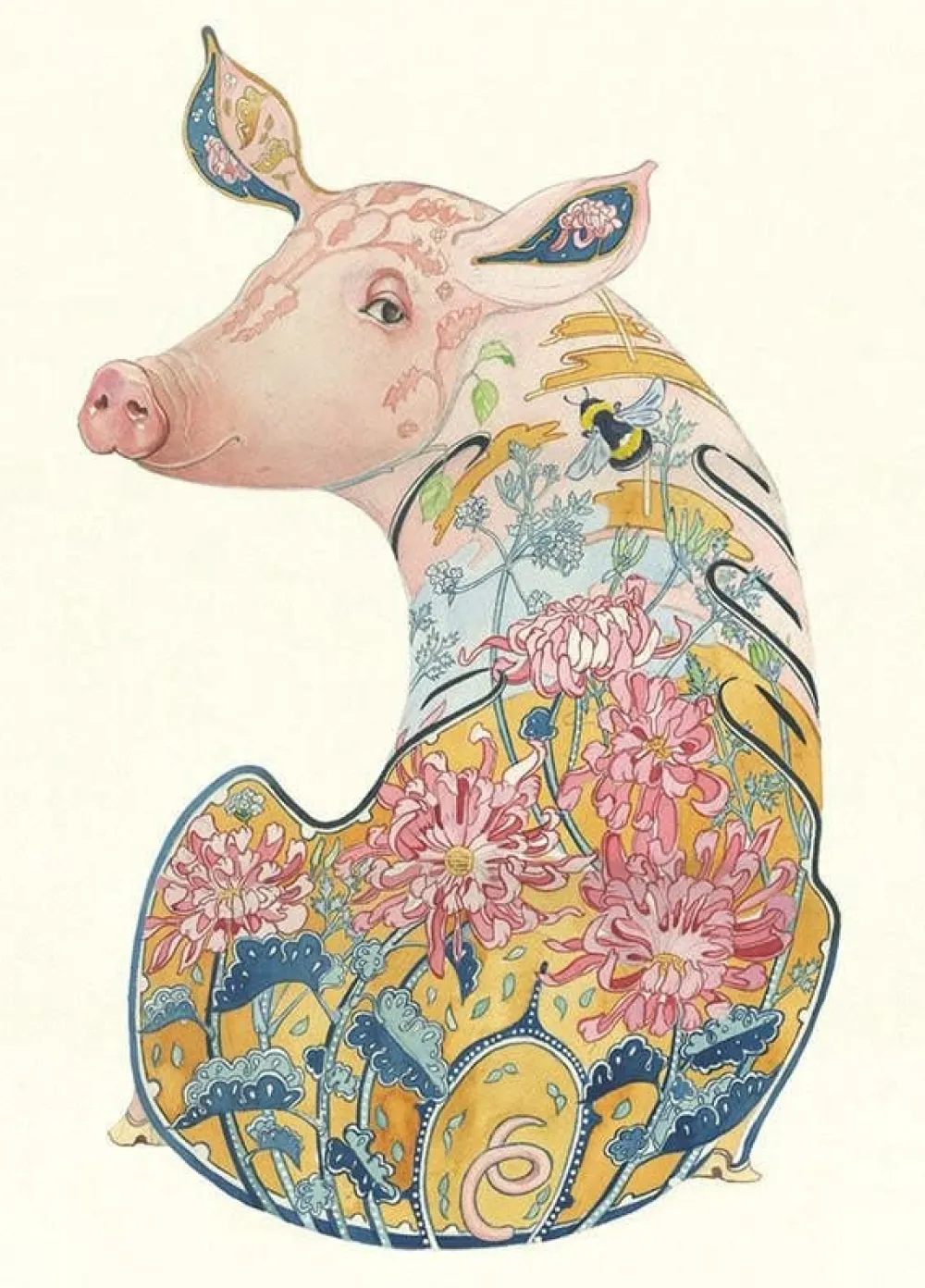 Greeting Cards|Watercolour Pig Greeting Card