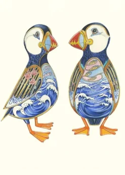 Greeting Cards|Watercolour Two Puffins Greeting Card