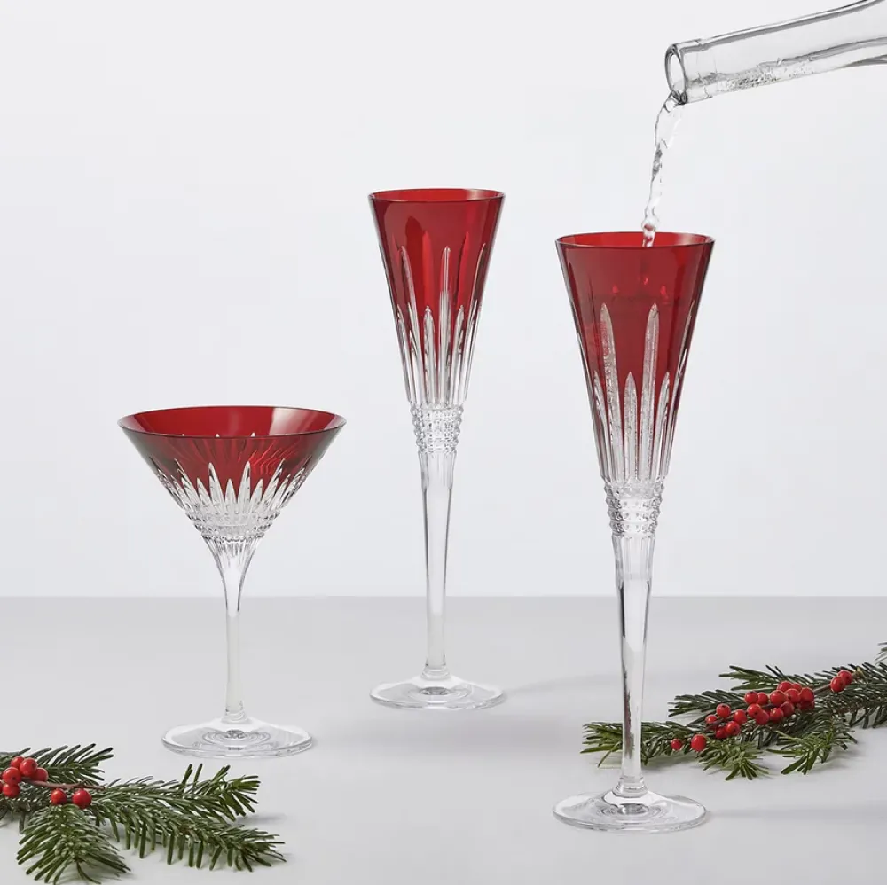 Waterford Waterford|Glasses & Steins|New Year Celebration 2024 Scarlet Flute Pair