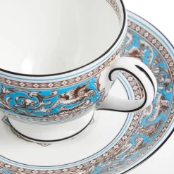 Wedgwood Teacups & Saucers|Florentine Turquoise Teacup & Saucer