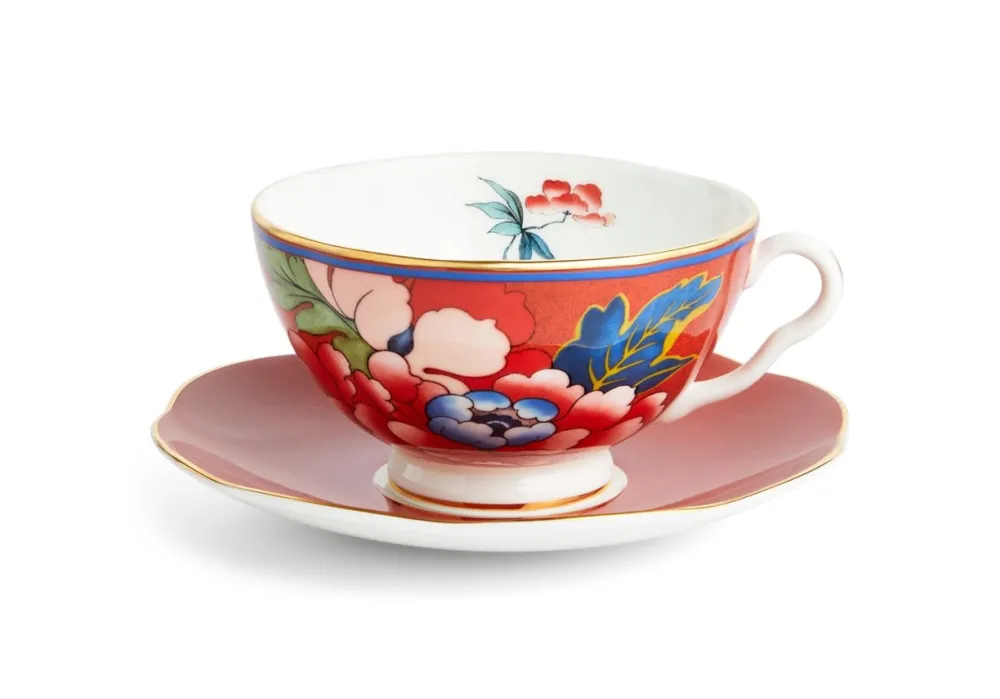 Wedgwood Teacups & Saucers|Paeonia Blush Teacup & Saucer Red