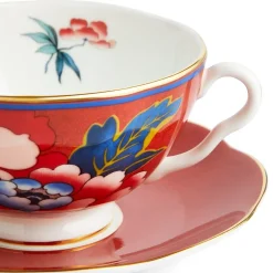 Wedgwood Teacups & Saucers|Paeonia Blush Teacup & Saucer Red