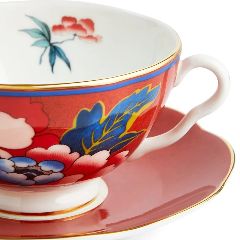 Wedgwood Teacups & Saucers|Paeonia Blush Teacup & Saucer Red