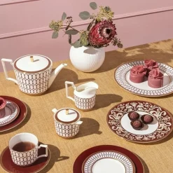 Wedgwood Creamers & Sugar Bowls|Renaissance Red Sugar & Creamer