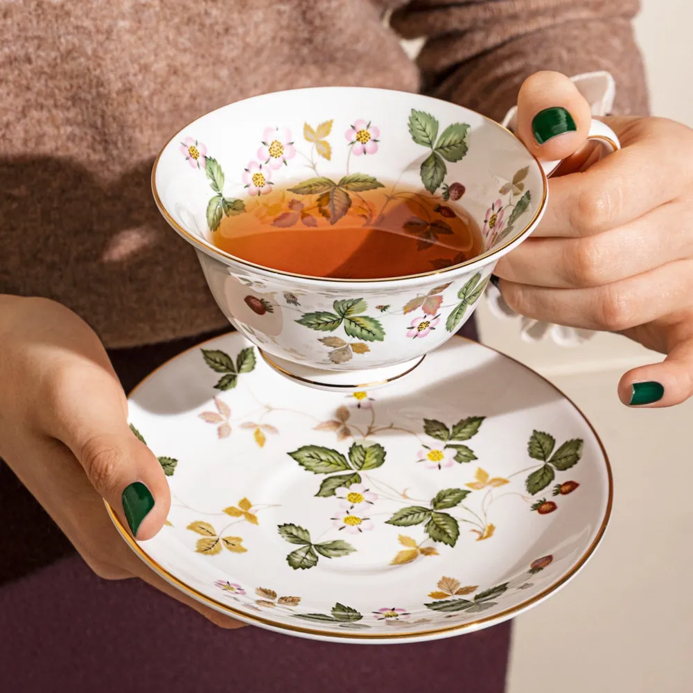 Wedgwood Teacups & Saucers|Wild Strawberry Peony Teacup & Saucer