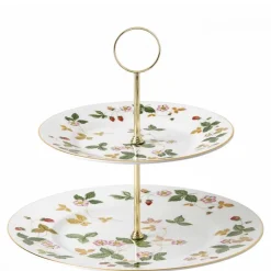 Wedgwood Serving Plates|Wild Strawberry 2 Tier Cake Stand