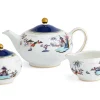 Wedgwood Tea Sets|Teapots|Wonderlust Blue Pagoda 3 Piece Set Boxed (Teapot, Cream & Sugar)