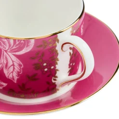 Wedgwood Teacups & Saucers|Wonderlust Pink Tonquin Teacup & Saucer