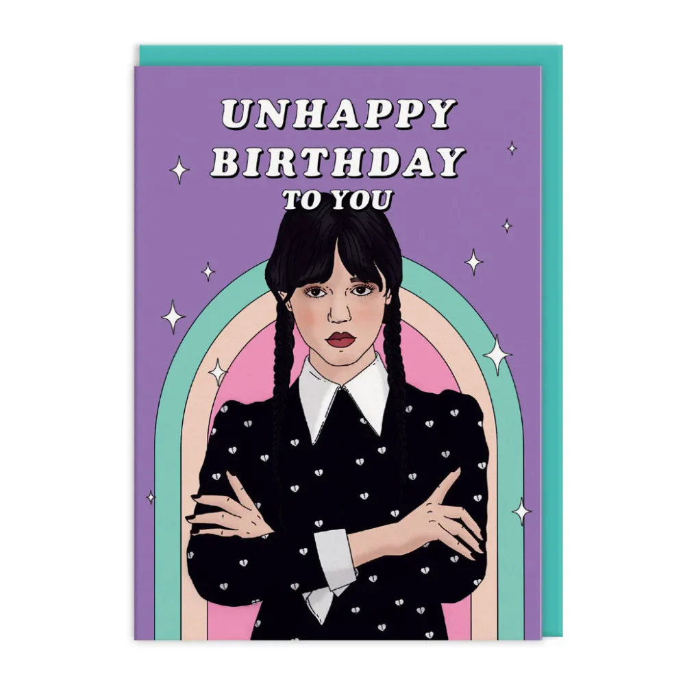 Greeting Cards|Wednesday Addams Unhappy Birthday Card