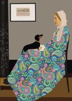 Greeting Cards|Whistler's Paisley Mother Dachshund Birthday Card