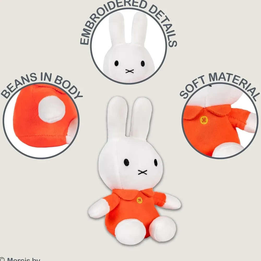 Soft Toys|Toys|White Miffy 8" Plush Toy with Orange Dress