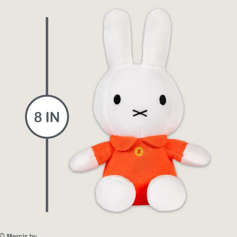 Soft Toys|Toys|White Miffy 8" Plush Toy with Orange Dress