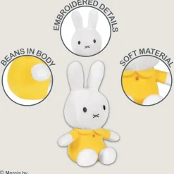 Soft Toys|Toys|White Miffy 8" Plush Toy with Yellow Dress