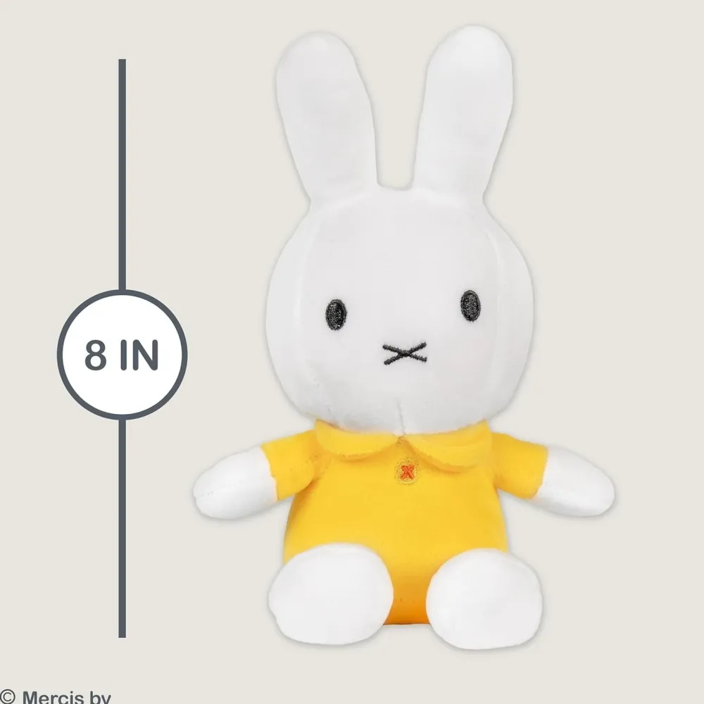 Soft Toys|Toys|White Miffy 8" Plush Toy with Yellow Dress