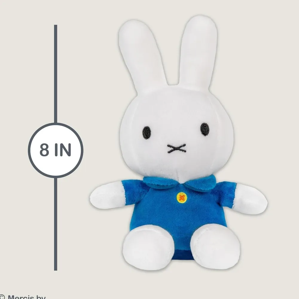 Soft Toys|Toys|White Miffy 8" Plush Toy with Blue Dress