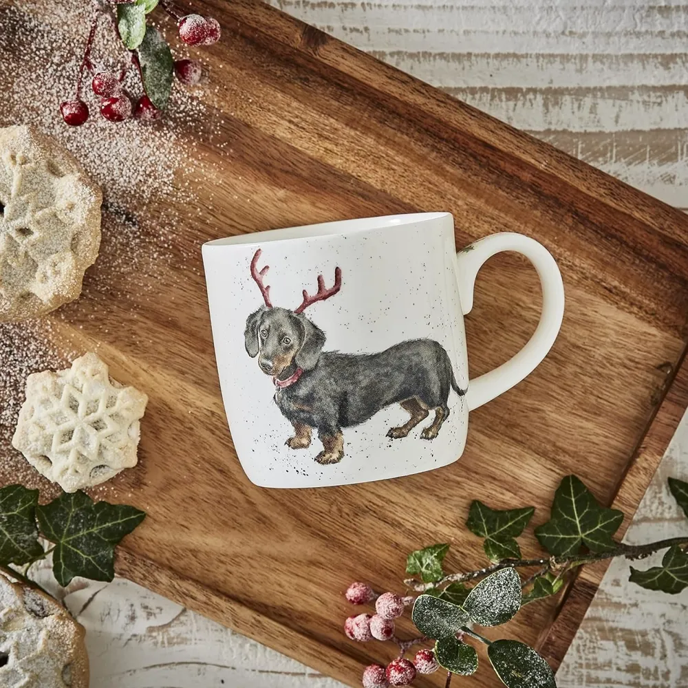 Wrendale Assorted Mugs|'Dachsund Through the Snow' Small Mug