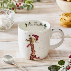 Wrendale Assorted Mugs|'Ho Ho Ho' Giraffe Small Mug