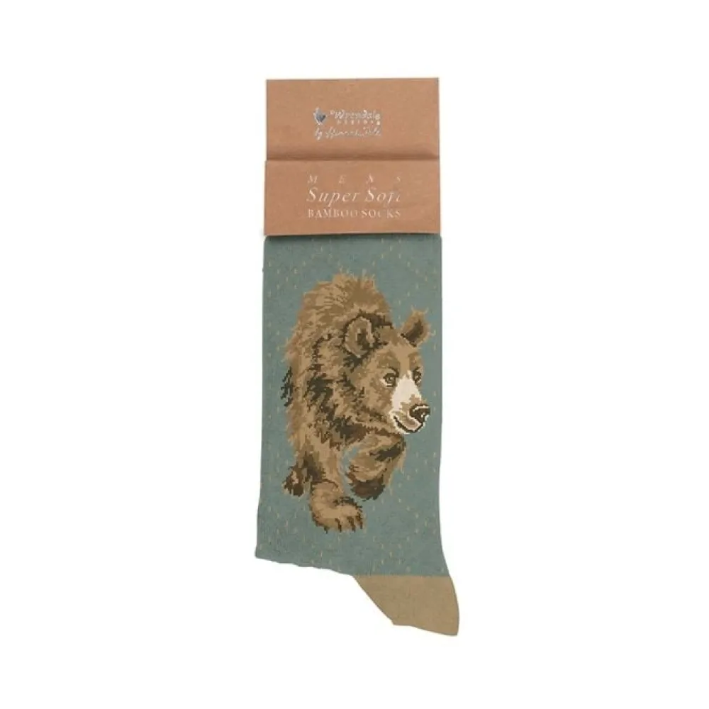 Wrendale Socks|'In My Footsteps' Bear Men's Socks