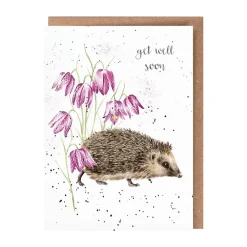 Wrendale Greeting Cards|'Little Wanderer' Hedgehog Get Well Soon Card