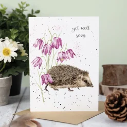 Wrendale Greeting Cards|'Little Wanderer' Hedgehog Get Well Soon Card
