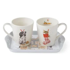Wrendale Assorted Mugs|'No Place Like Home' Dog & Cat Mug & Tray Set
