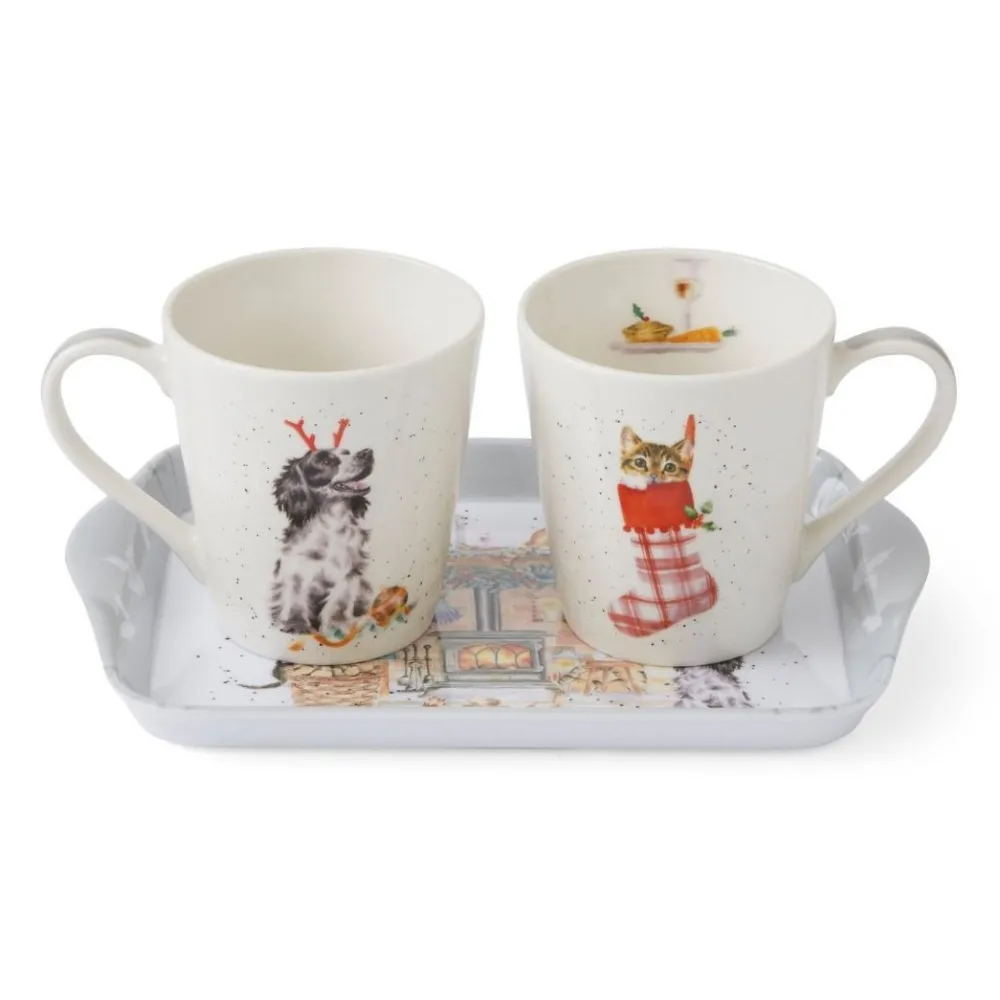 Wrendale Assorted Mugs|'No Place Like Home' Dog & Cat Mug & Tray Set