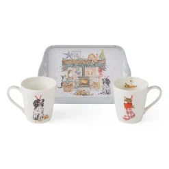 Wrendale Assorted Mugs|'No Place Like Home' Dog & Cat Mug & Tray Set