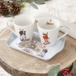 Wrendale Assorted Mugs|'No Place Like Home' Dog & Cat Mug & Tray Set