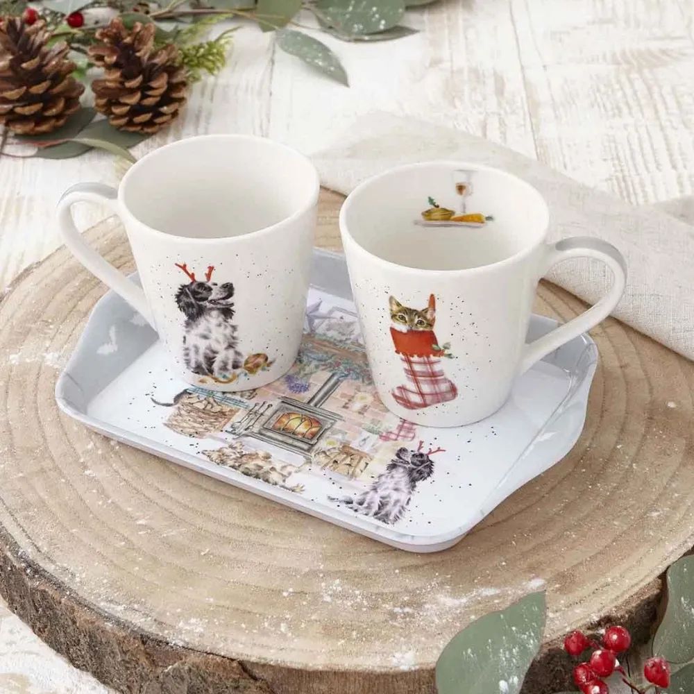 Wrendale Assorted Mugs|'No Place Like Home' Dog & Cat Mug & Tray Set