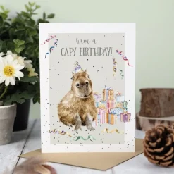 Wrendale Greeting Cards|'The Happy-Bara' Capybara Birthday Card