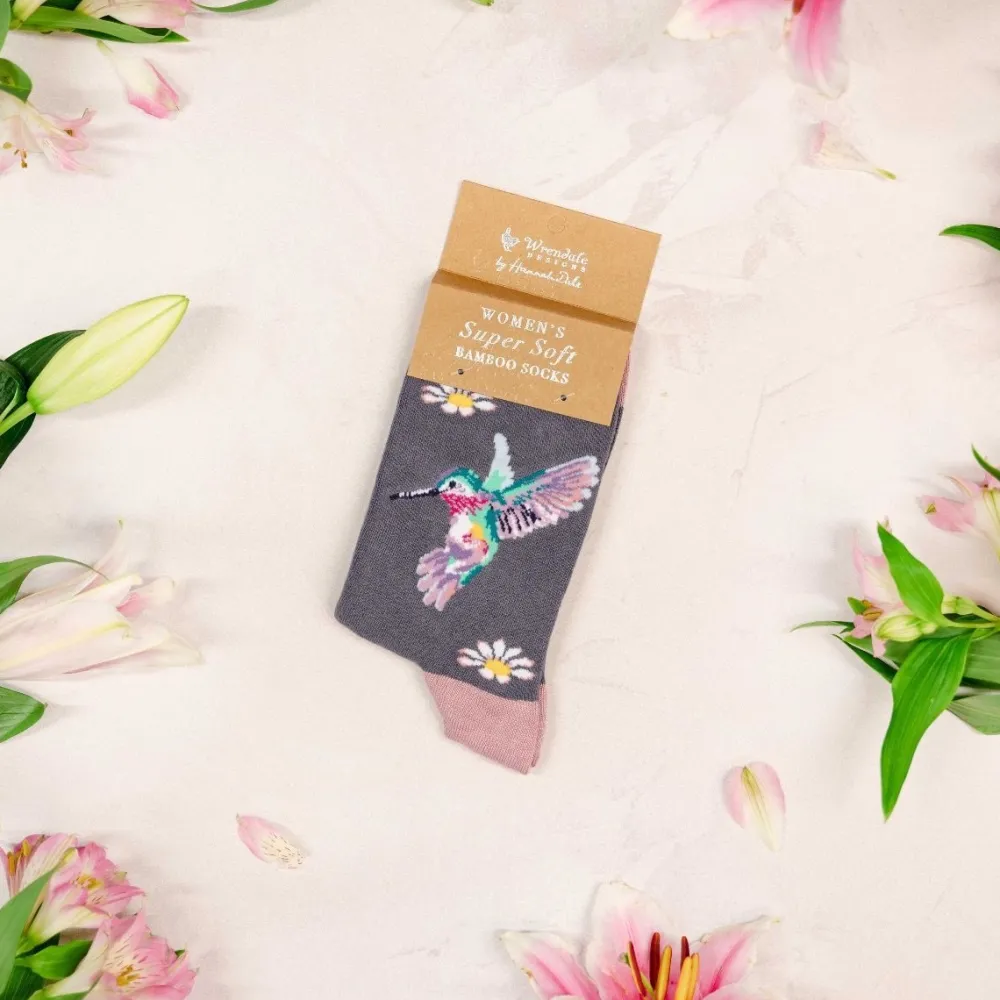 Wrendale Socks|'Wisteria Wishes' Hummingbird Women's Socks