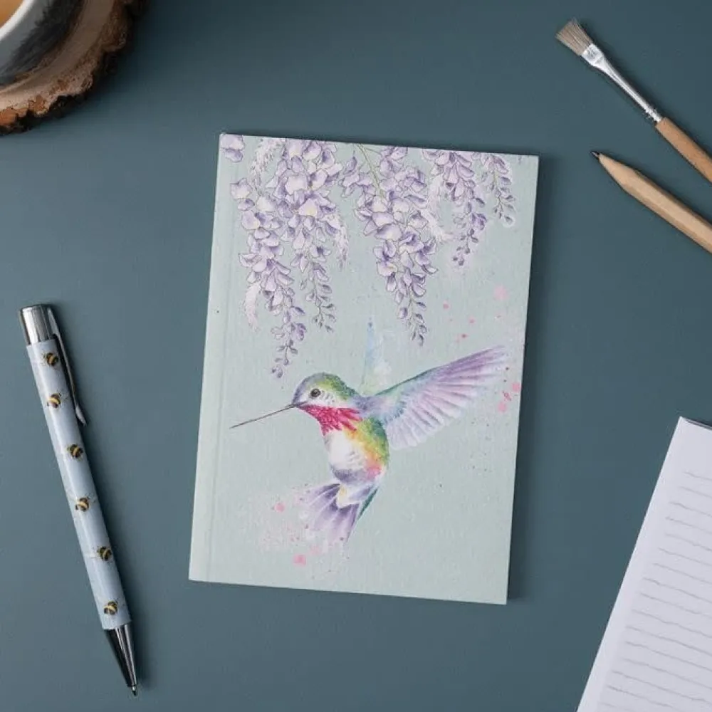 Wrendale Journals & Other Stationery|Wisteria Wishes Hummingbird Small A6 Notebook