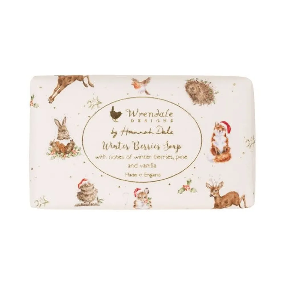Wrendale Bar Soaps|Woodland Animal Winter Berries Christmas Soap