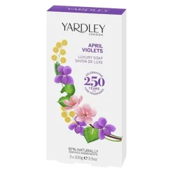 Yardley London Bar Soaps|April Violets Luxury Soap, Box of 3